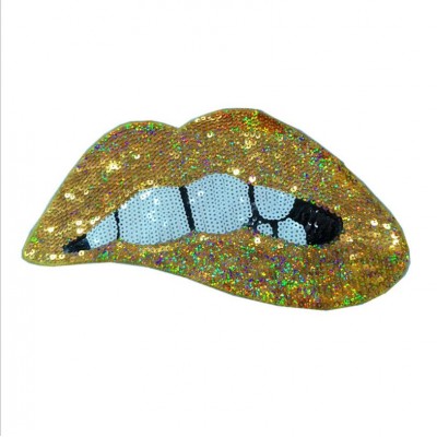 Wholesale Factory Mixture Colorful Sequins Big Mouth Patches Sequin Shirts Patch