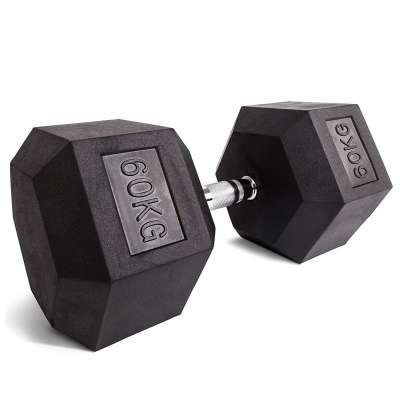 Household Hexagonal Chromed Dumbbell Rubber Dumbbell Rubber Coated Hexagonal Dumbbell Set